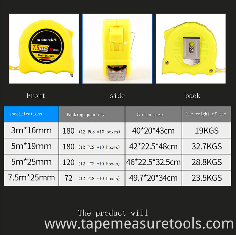 hight quality pressure and wear resistance matte layer blade retractable measuring tape